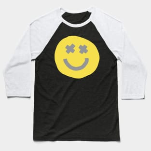 Happy Smiley Face with X Eyes Baseball T-Shirt